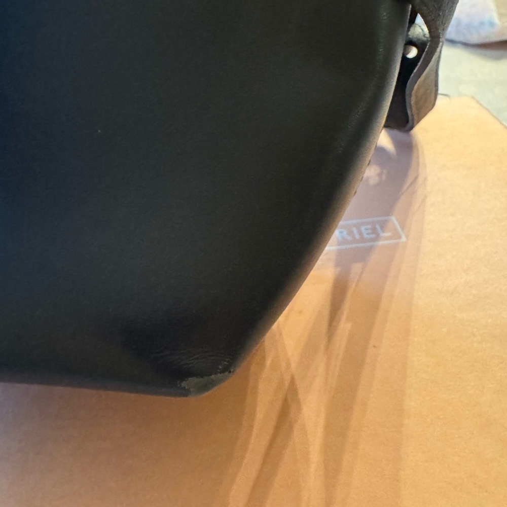 Mansur Gavriel Navy Leather Mini Bucket Bag - Picture 9 of 12